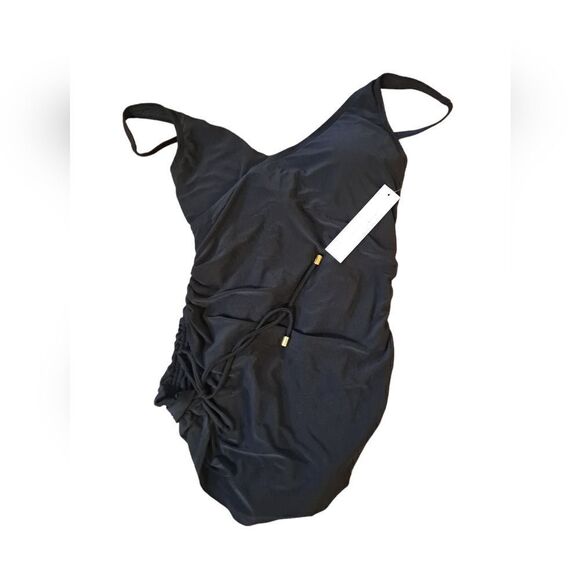 NWT Beyond Control Draped One Piece Swim Dress, Women's Size 8, Black - Picture 3 of 8